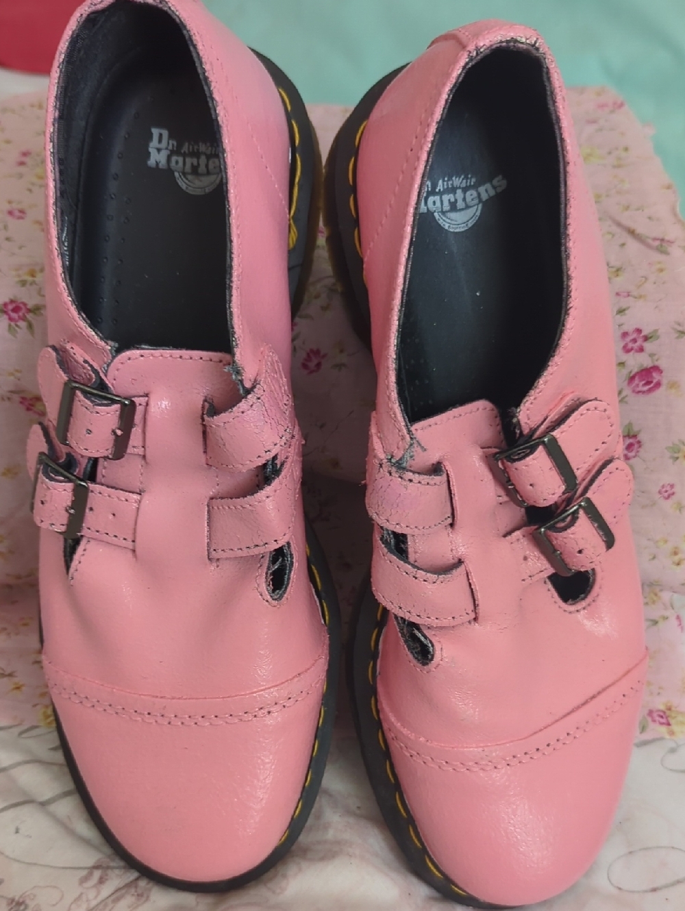 Doc Martens Air Wair Mary Janes DIY Custom Color Petal Pink Size 11 - Picture 8 of 15